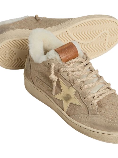 ball star wool upper laminated star shearling tongue suede Golden Goose | GWF00117.F007872.15100BEIGE
